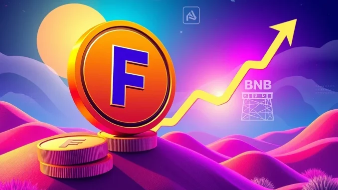 A chart showing the dramatic price surge of the Four.Meme token (FORM), symbolizing its rapid growth and market impact.