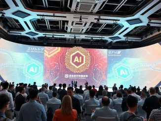 Attendees at GAIB's RWAiFi Summit discussing the future of AI DeFi convergence and GPU tokenization.