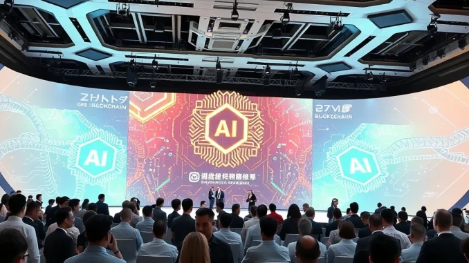 Attendees at GAIB's RWAiFi Summit discussing the future of AI DeFi convergence and GPU tokenization.