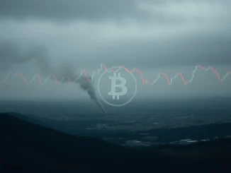 Smoke rising over a city, symbolizing the **Gaza Strip conflict's geopolitical impact** on global markets and **Bitcoin price**.
