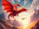 GemHUB Dragon Flight game character, a majestic dragon, soaring towards the innovative Line Next Mini Dapp Portal, symbolizing a new era in Web3 game launch.