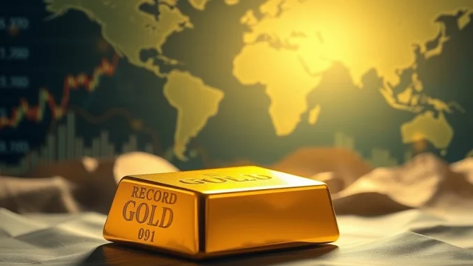Gold bar symbolizing the staggering $4,300 gold price record high, reflecting its status as a premier safe haven asset.