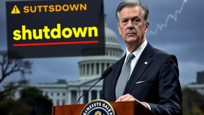 Federal Reserve Chair Jerome Powell warns about the potential impact of a **government shutdown** on US economic activity, emphasizing economic risks.