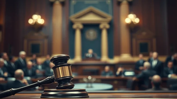 Depiction of the US Senate chamber after a **government shutdown impact** vote, symbolizing legislative gridlock and economic uncertainty.