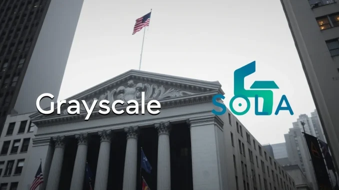 Grayscale Solana ETF (GSOL) listed on NYSE, symbolizing a new era for institutional crypto investment and accessibility.