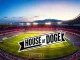 House of Doge logo superimposed on a soccer stadium, symbolizing the House of Doge acquisition of an Italian football team and the integration of cryptocurrency.