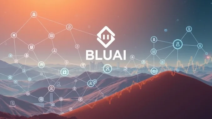 A digital interface showing HTX listing Bluwhale (BLUAI) tokens for BLUAI trading, symbolizing AI's integration into crypto.