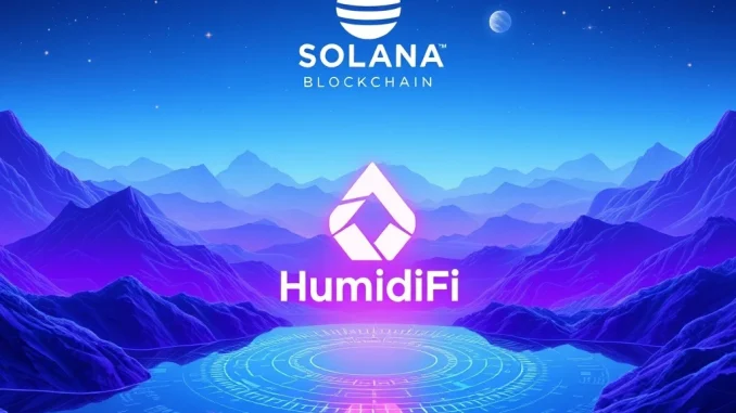 A visual representation of the HumidiFi token launch on Solana, highlighting the WET token and its impact on the Solana DEX ecosystem.