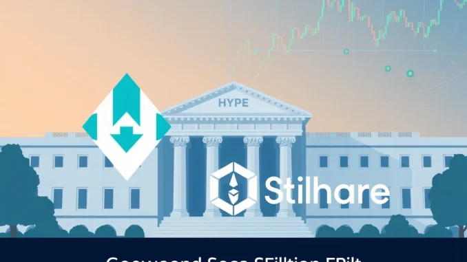 Visualizing the significant 21Shares Hyperliquid ETF filing with the SEC, symbolizing the convergence of crypto and traditional finance.