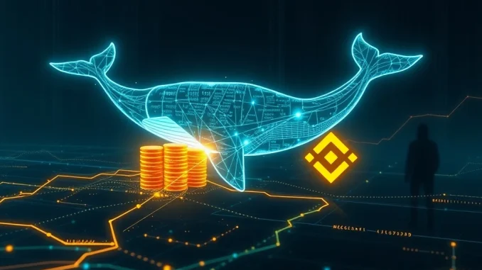 Visualizing a Hyperliquid whale's massive $326M USDC deposit to Binance, signaling potential insider trading crypto concerns.