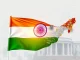 A digital representation symbolizing India's new financial era, featuring its national flag, blockchain, and digital currency, highlighting India crypto regulations.