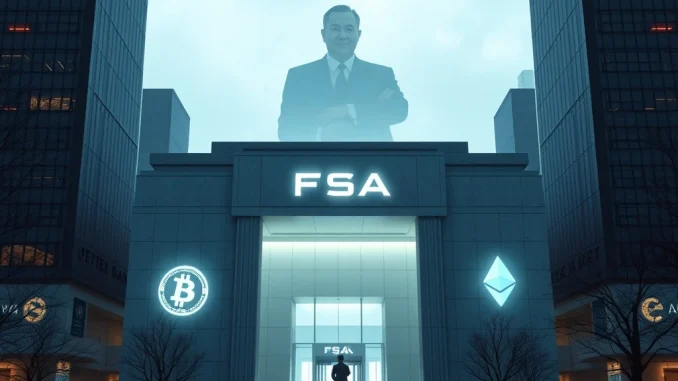 Illustration depicting the Japan FSA considering new regulations for Japanese banks to hold crypto assets, symbolizing a significant financial policy change.