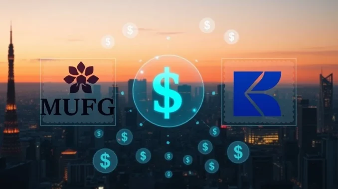 Illustrates Japan's major banks launching a new stablecoin, symbolizing digital financial innovation and the future of currency in Japan.