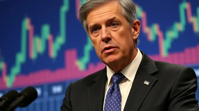 Jerome Powell discusses Federal Reserve interest rate policy, signaling economic uncertainty for the crypto market.