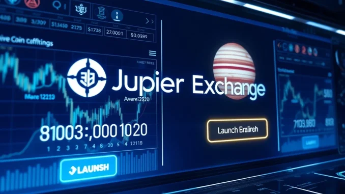 Digital interface of the Jupiter ICO platform, showing exclusive access for JUP stakers to new token launches.