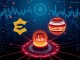 Ethena and Jupiter logos converging around a JupUSD coin on the Solana blockchain, representing their strategic stablecoin partnership.