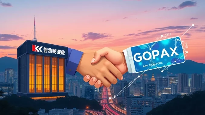 K Bank GOPAX investment partnership symbolizing the integration of traditional finance and cryptocurrency in South Korea.