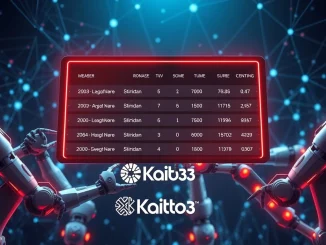 A vibrant Kaito AI Mindshare Leaderboard interface, showing community engagement for OpenMind's decentralized robotics platform.