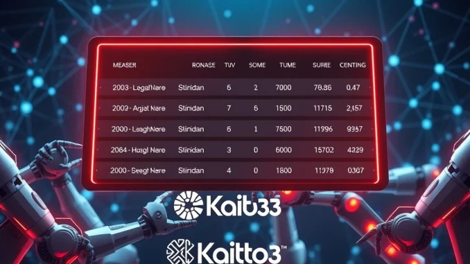A vibrant Kaito AI Mindshare Leaderboard interface, showing community engagement for OpenMind's decentralized robotics platform.