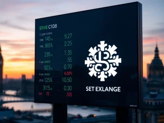 London Stock Exchange building with a digital overlay showing crypto staking growth, symbolizing KR1's LSE listing and UK crypto market evolution.