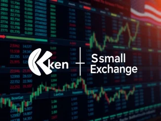 Visualizing the **Kraken acquisition** of Small Exchange, signifying a pivotal expansion into the US regulated crypto derivatives market.