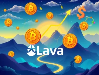 Visualizing Lava's successful $17.5M funding round for its Bitcoin lending platform, symbolizing growth in crypto finance.