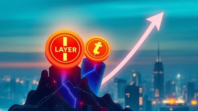 A visual metaphor depicting Layer 1 tokens leading the cryptocurrency market surge, highlighting blockchain innovation.