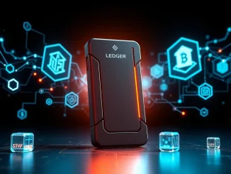 Ledger Nano Gen5 hardware wallet securing digital assets, representing enhanced crypto security.