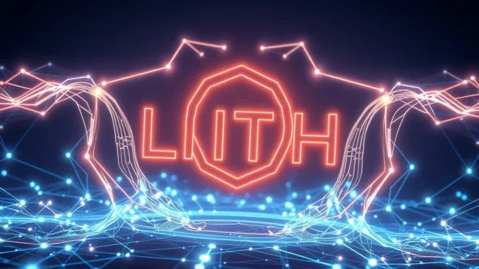 A digital graphic symbolizing the upcoming **Litos TGE** and the launch of the LITH token, signifying new liquidity solutions on the Plasma network.