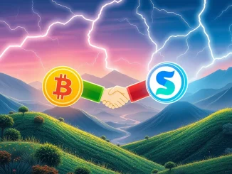 Lolli acquisition of Slice, symbolizing the merger of Bitcoin rewards with passive internet activity, enhancing Lightning Network adoption.