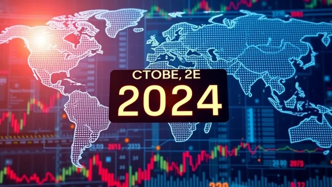 A digital display showing a **macroeconomic calendar** with key dates for central bank meetings and economic data releases, highlighting the week's pivotal financial decisions.