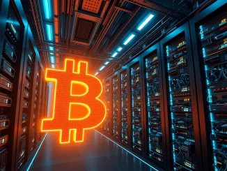 Visualizing Marathon Digital's substantial growth in Bitcoin holdings, represented by a rising graph and a stack of digital coins.