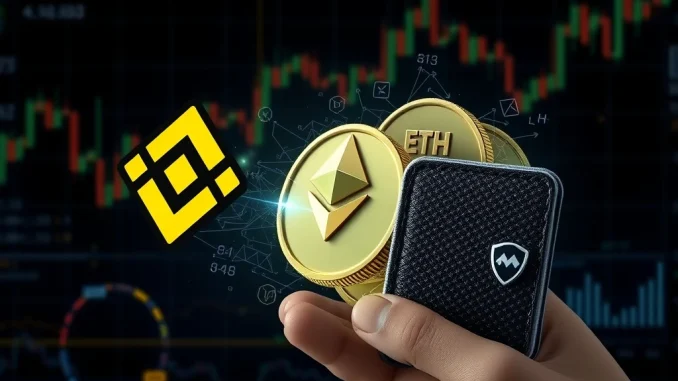 Visualizing the Matrixport ETH withdrawal from Binance, symbolizing a large crypto exchange withdrawal and potential holding intent.