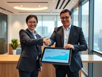 Metalpha investment deal represented by a handshake, symbolizing growth in blockchain trading services.