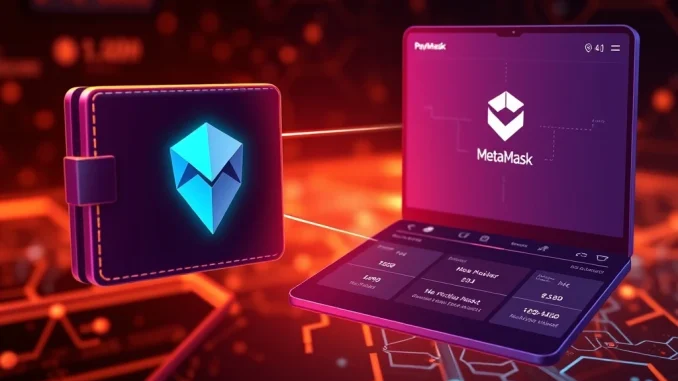 MetaMask wallet interface integrating with Polymarket for secure, decentralized prediction markets access.