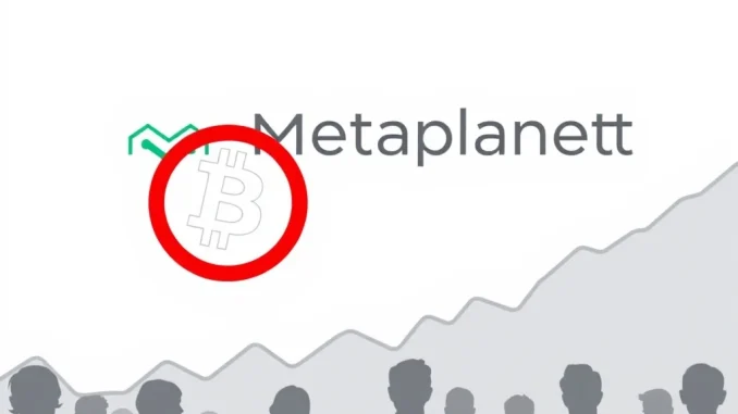 Metaplanet logo with a Bitcoin symbol and a pause icon, representing the halt in Bitcoin fundraising.
