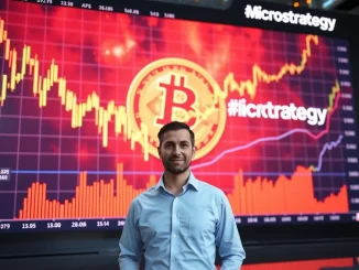 Michael Saylor celebrating MicroStrategy Bitcoin's incredible growth from initial loss to a $77.4 billion valuation.