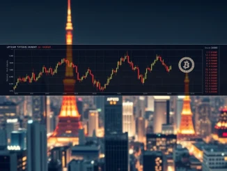 A digital interface symbolizing Mitsubishi UFJ's ASTOMO platform for tokenized securities, representing innovation in Japanese finance.