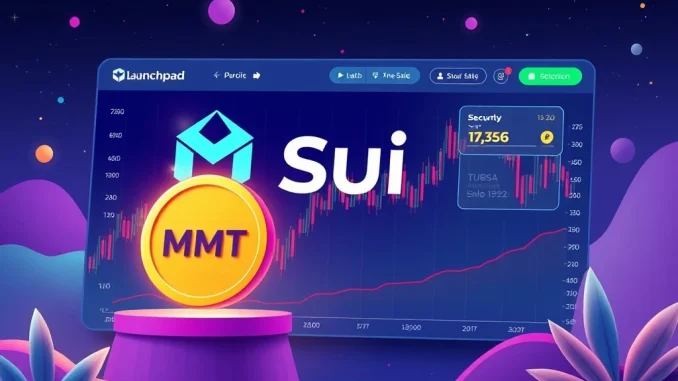 A visual representation of the MMT token community sale on Buidlpad, highlighting Momentum Finance's integral role in the Sui ecosystem.