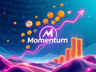 A chart showing the successful Momentum DEX community sale, highlighting rapid growth and investor confidence in the Sui ecosystem.