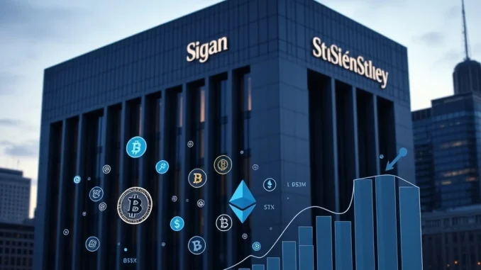 Morgan Stanley crypto fund investment expansion for all clients, showing digital assets integrating into traditional finance.