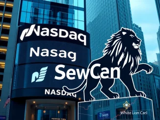A visual representation of Nasdaq's NewGen Group engaging in a significant Solana acquisition, symbolizing institutional crypto adoption.