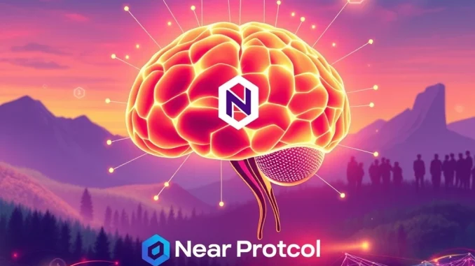 Visualizing the **Near Protocol AI delegate system** boosting DAO voter turnout and enhancing decentralized governance.