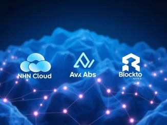 NHN Cloud, Ava Labs, and Blocko logos signifying their strategic blockchain partnership and technological collaboration.