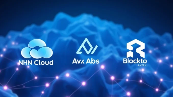 NHN Cloud Unleashes Powerful Blockchain Future with Ava Labs & Blocko Partnership NHN Cloud, Ava Labs, and Blocko logos signifying their strategic blockchain partnership and technological collaboration.