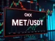 Visualizing the exciting OKX MET listing with a digital trading interface showing MET/USDT, symbolizing new crypto opportunities.