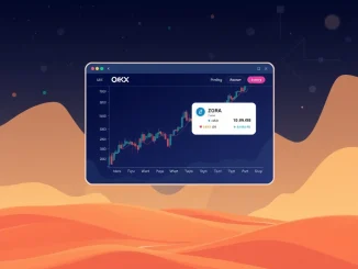 OKX exchange interface displaying Zora (ZORA) crypto trading pair, symbolizing the upcoming OKX Zora listing.