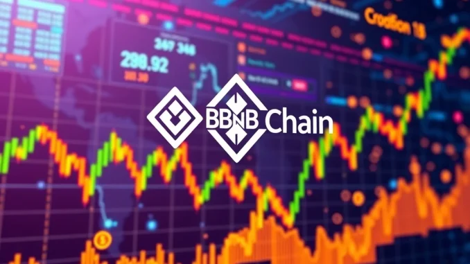Visualizing Ondo Global Markets integrating with BNB Chain to offer tokenized U.S. stocks, signifying advanced financial connectivity.