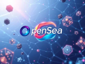 An artistic representation of the **OpenSea SEA token** launch, symbolizing community allocation and the future of the NFT marketplace.