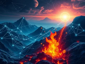 Orbiter Finance logo alongside burning OBT tokens, symbolizing the recent OBT token burn and strategic growth.